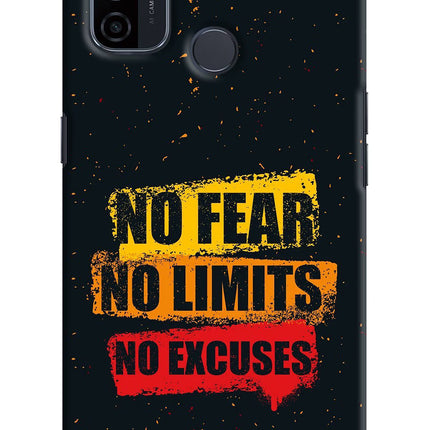 No Fear No Limits No Excuse Oppo A53 2020 Hard Case Back Cover by Casekaro