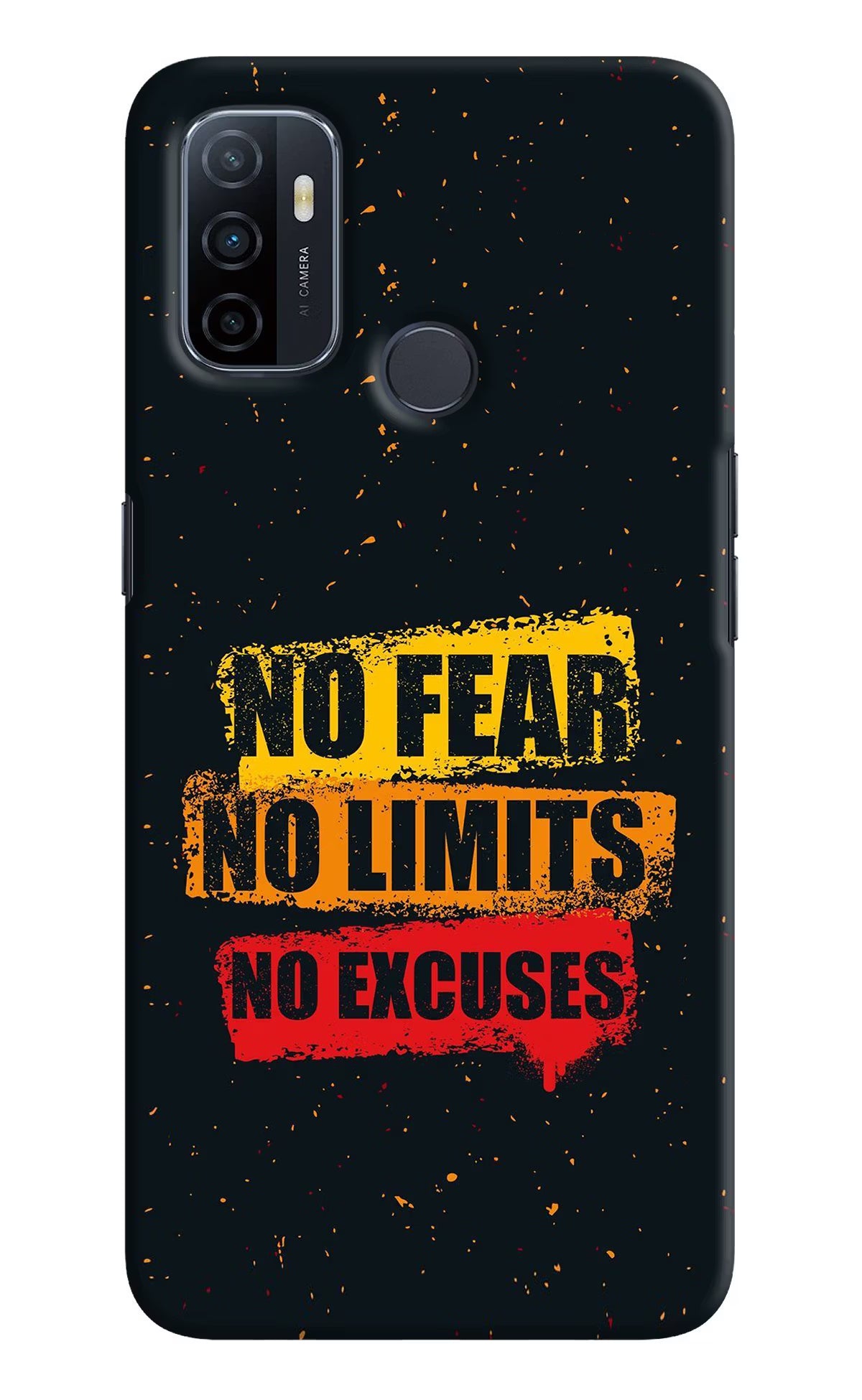 No Fear No Limits No Excuse Oppo A53 2020 Hard Case Back Cover by Casekaro