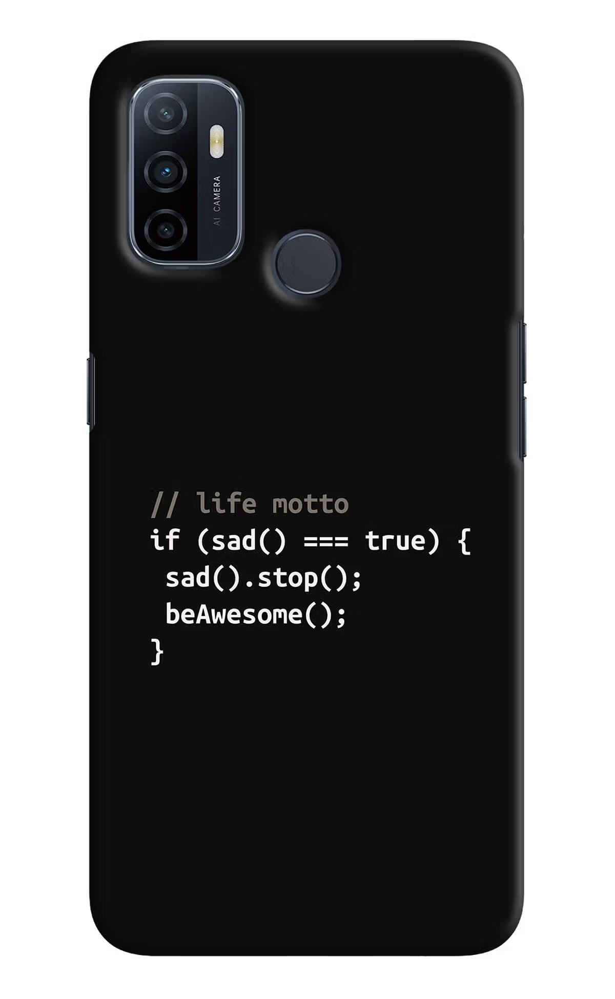 Life Motto Code Oppo A53 2020 Hard Case Back Cover by Casekaro