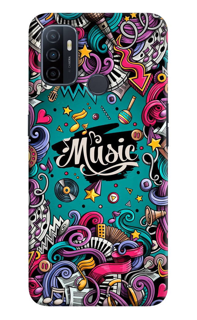 Music Graffiti Oppo A53 2020 Hard Case Back Cover by Casekaro