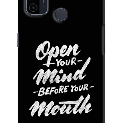 Open Your Mind Before Your Mouth Oppo A53 2020 Hard Case Back Cover by Casekaro