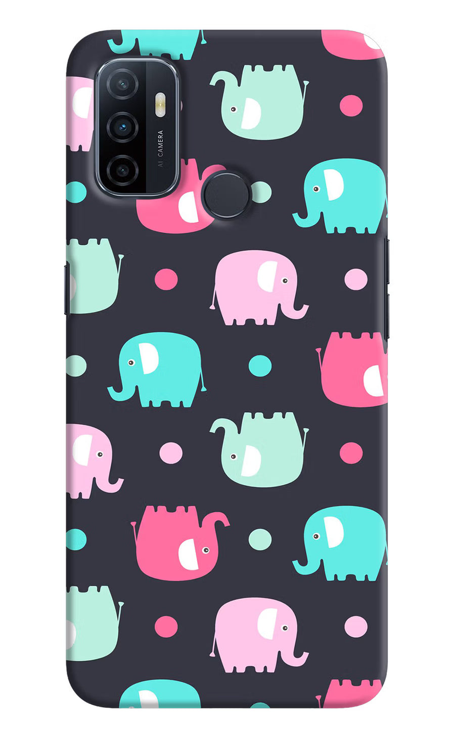 Elephants Oppo A53 2020 Back Cover, Hard case