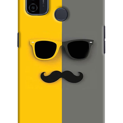 Sunglasses with Mustache Oppo A53 2020 Hard Case Back Cover by Casekaro
