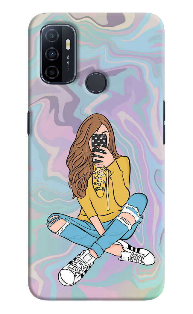 Selfie Girl Oppo A53 2020 Hard Case Back Cover by Casekaro