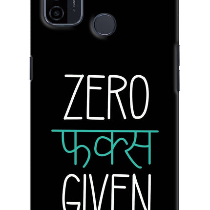 Zero Fucks Given Oppo A53 2020 Hard Case Back Cover by Casekaro
