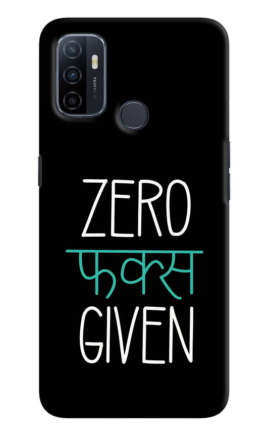 Zero Fucks Given Oppo A53 2020 Hard Case Back Cover by Casekaro
