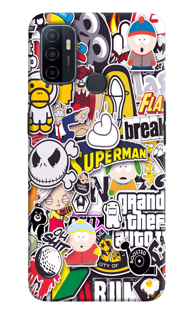 Sticker Bomb Oppo A53 2020 Hard Case Back Cover by Casekaro