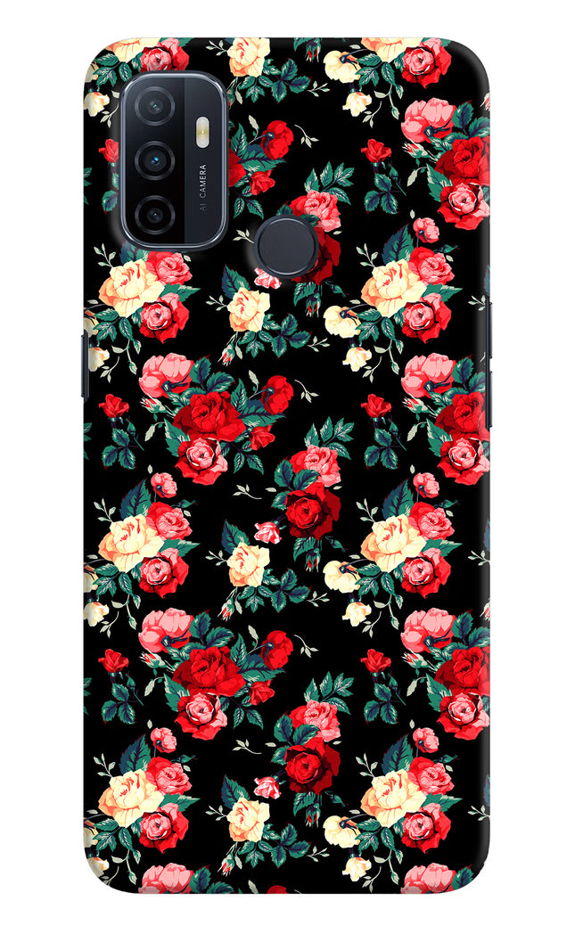 Rose Pattern Oppo A53 2020 Hard Case Back Cover by Casekaro