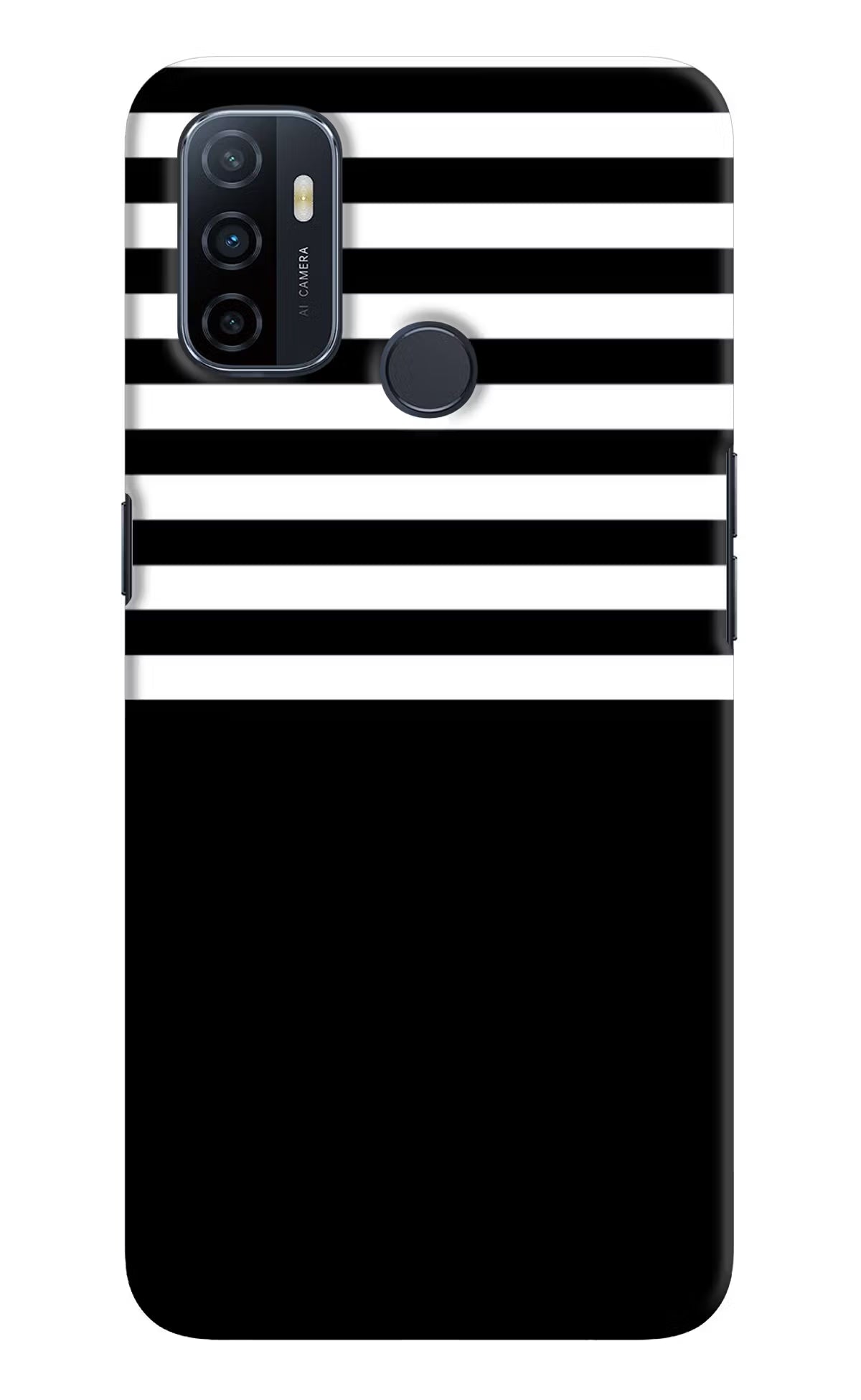 Black and White Print Oppo A53 2020 Hard Case Back Cover by Casekaro