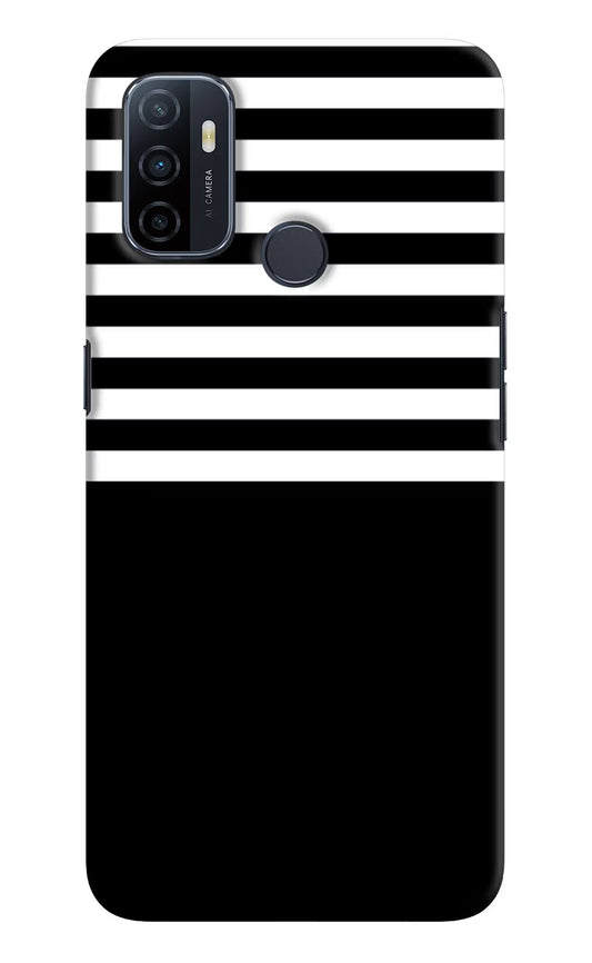 Black and White Print Oppo A53 2020 Hard Case Back Cover by Casekaro