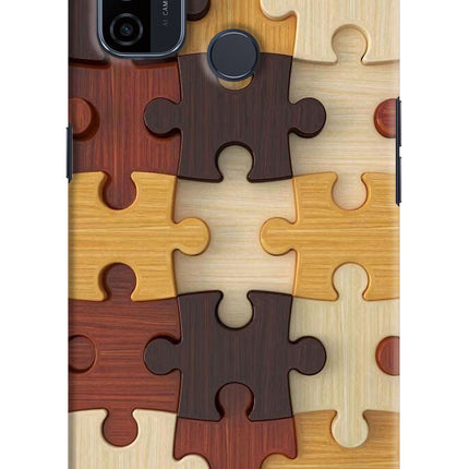 Wooden Puzzle Oppo A53 2020 Hard Case Back Cover by Casekaro