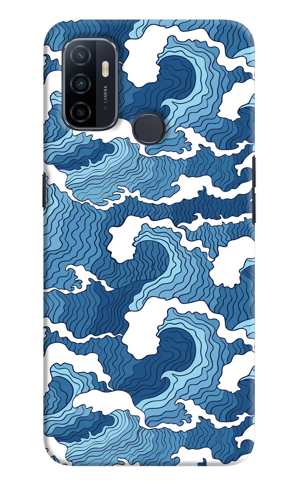 Blue Waves Oppo A53 2020 Hard Case Back Cover by Casekaro