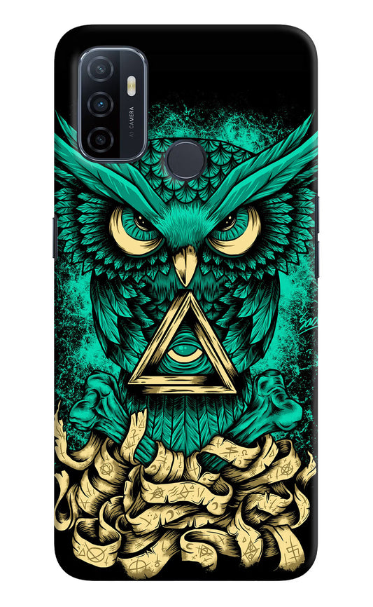 Green Owl Oppo A53 2020 Hard Case Back Cover by Casekaro