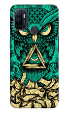 Green Owl Oppo A53 2020 Hard Case Back Cover by Casekaro
