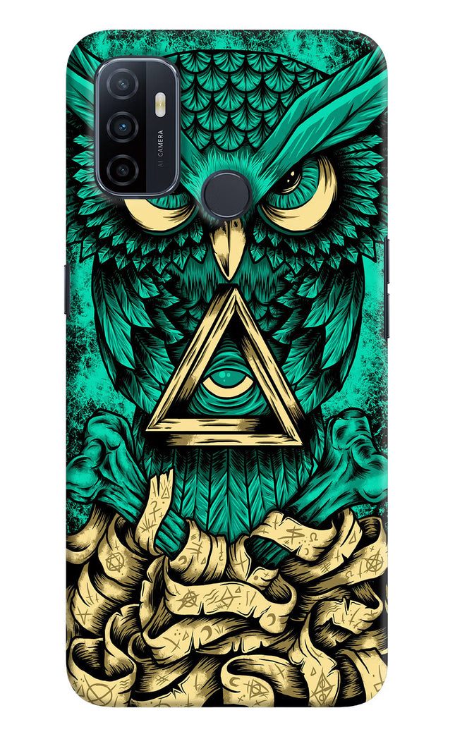 Green Owl Oppo A53 2020 Hard Case Back Cover by Casekaro