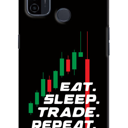 Eat Sleep Trade Repeat Oppo A53 2020 Hard Case Back Cover by Casekaro