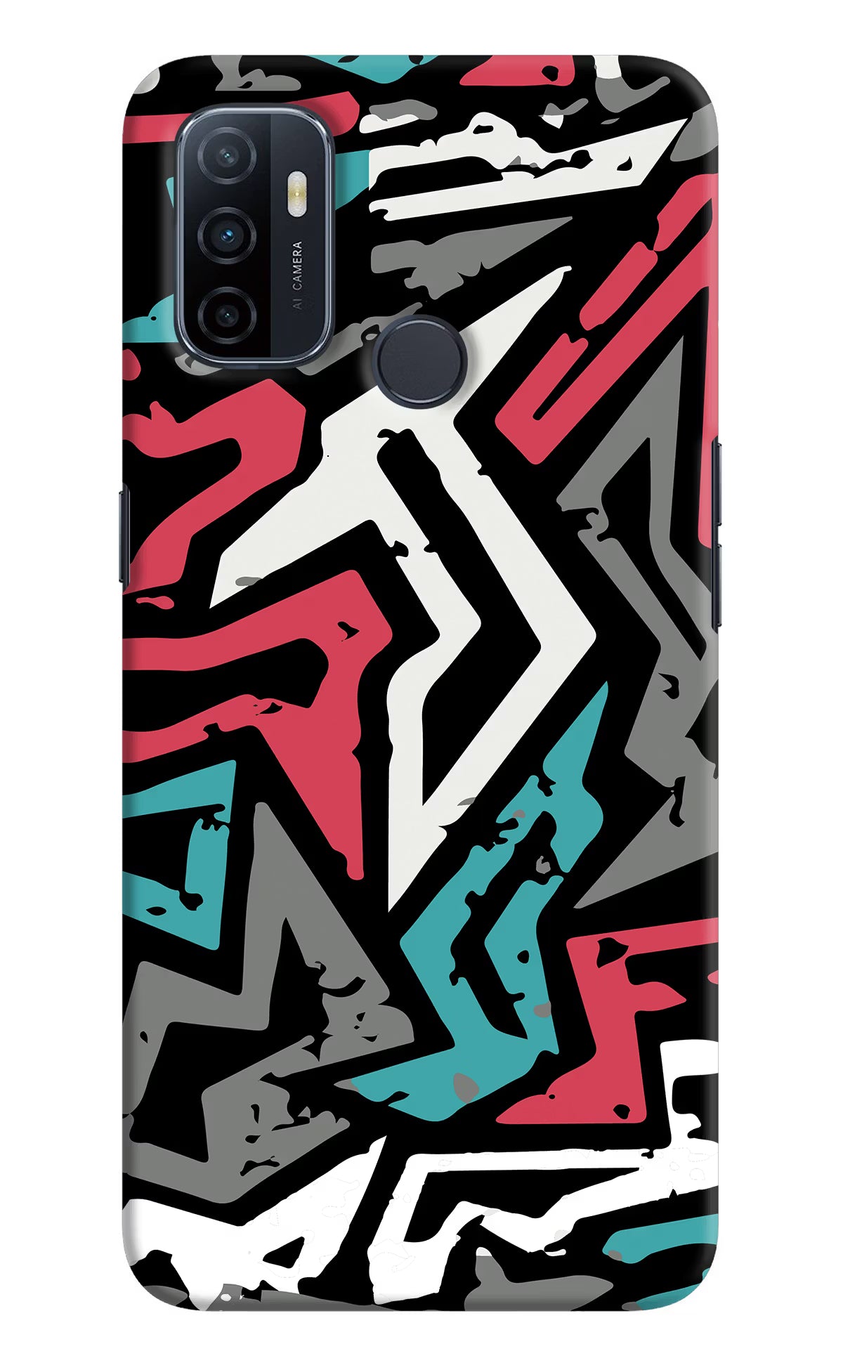 Geometric Graffiti Oppo A53 2020 Hard Case Back Cover by Casekaro