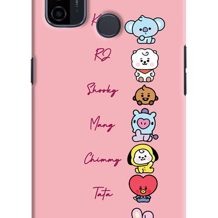 BTS names Oppo A53 2020 Hard Case Back Cover by Casekaro