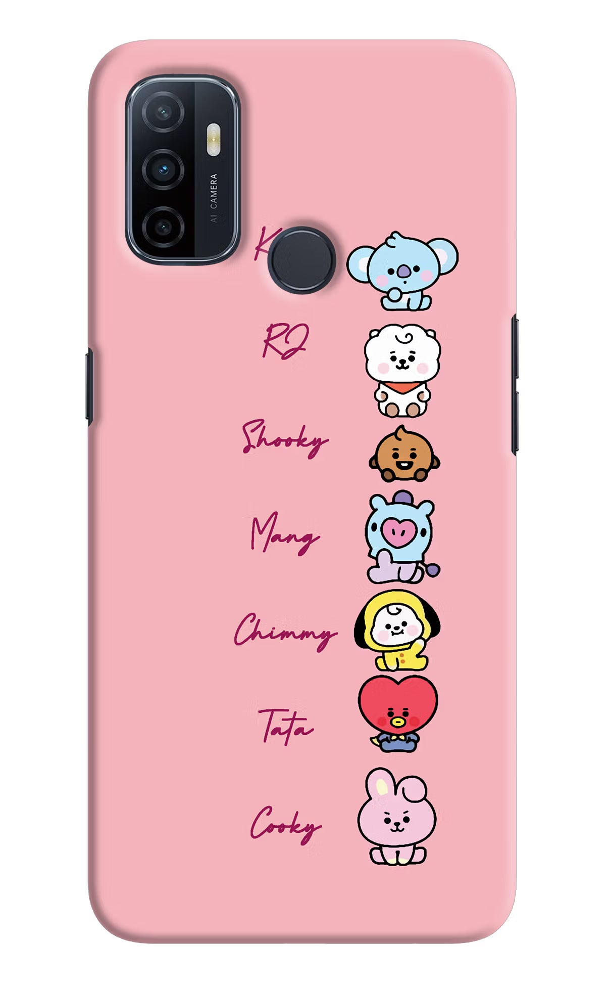 BTS names Oppo A53 2020 Hard Case Back Cover by Casekaro