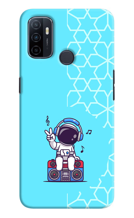 Cute Astronaut Chilling Oppo A53 2020 Hard Case Back Cover by Casekaro