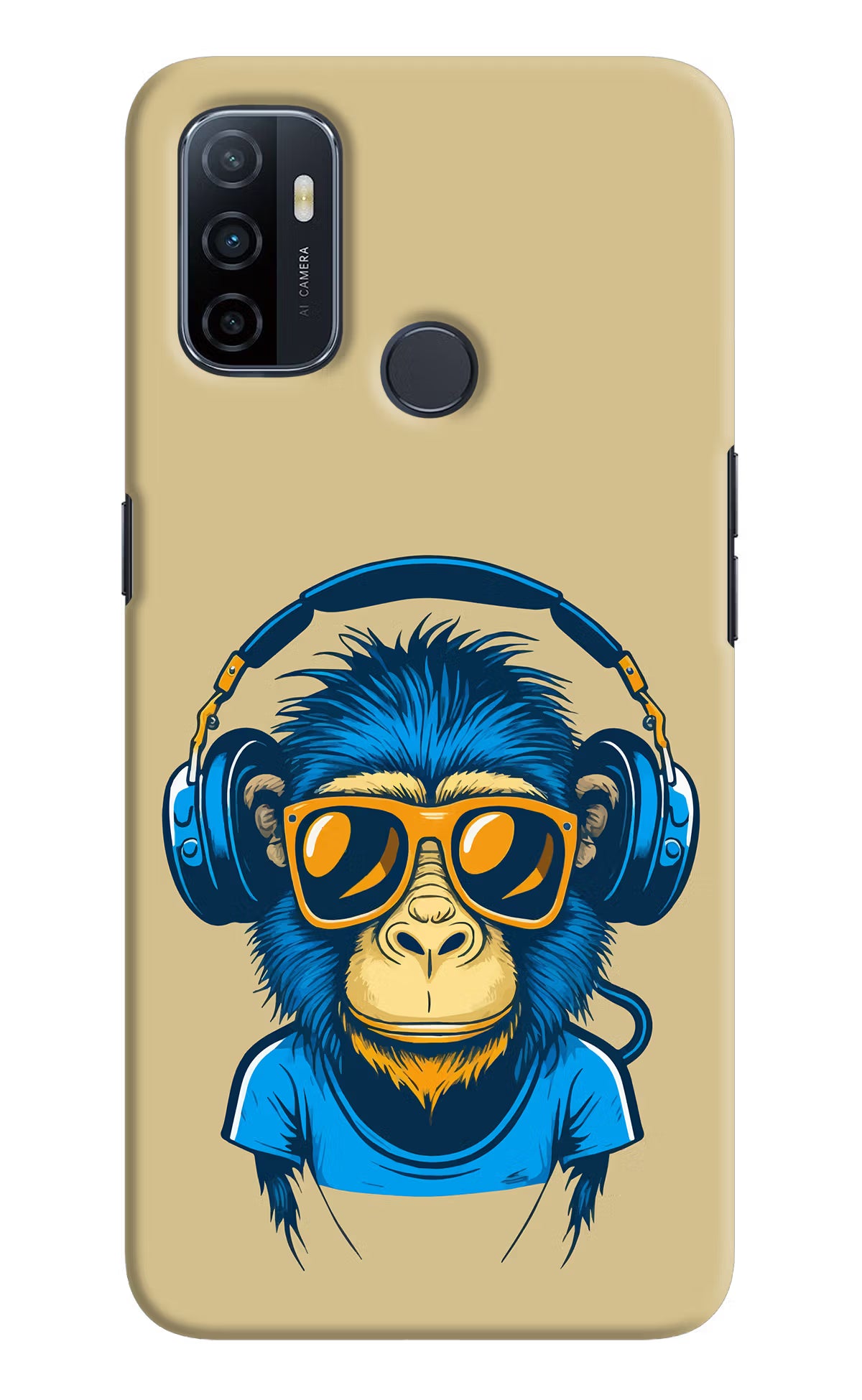 Monkey Headphone Oppo A53 2020 Hard Case Back Cover by Casekaro