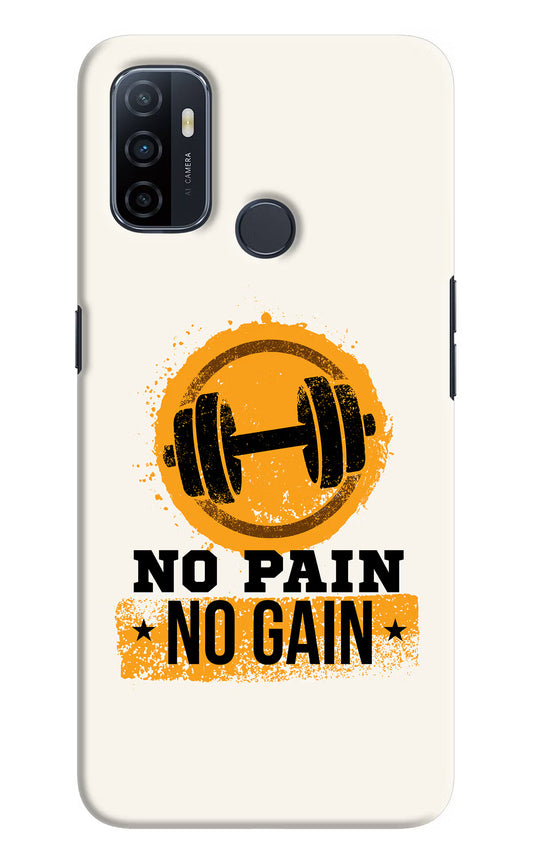 No Pain No Gain Oppo A53 2020 Hard Case Back Cover by Casekaro