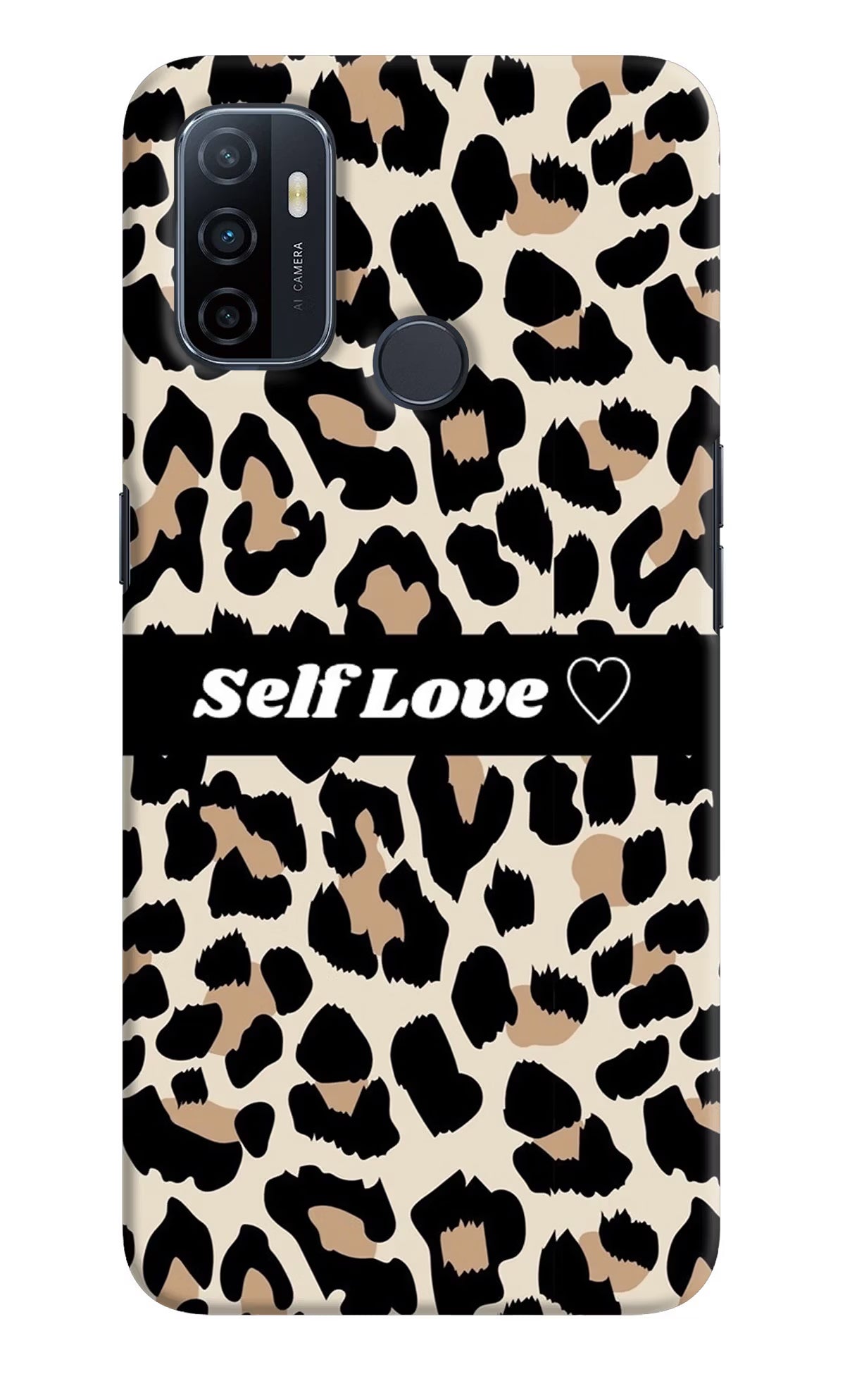 Leopard Print Self Love Oppo A53 2020 Hard Case Back Cover by Casekaro