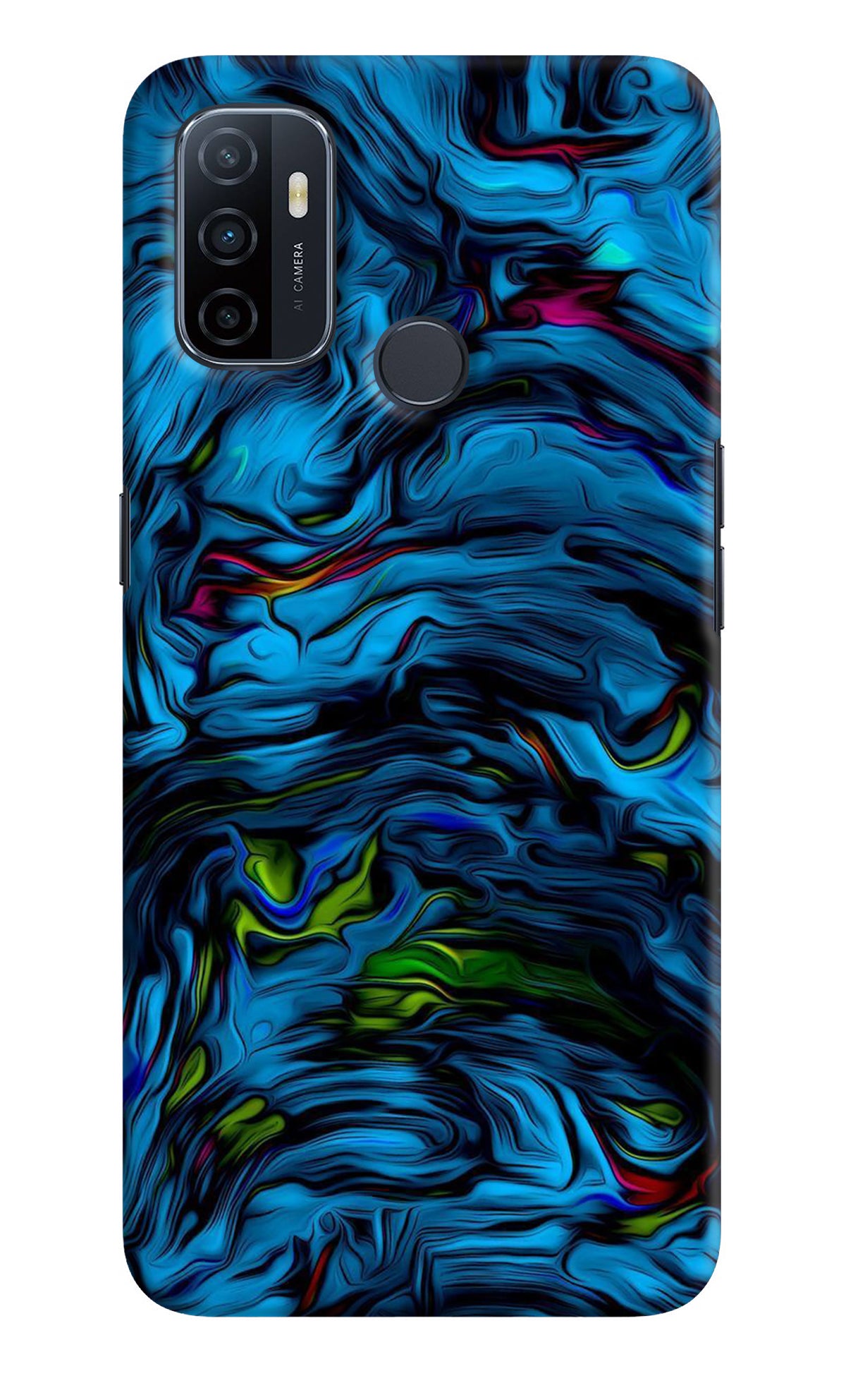 Dark Blue Abstract Oppo A53 2020 Back Cover