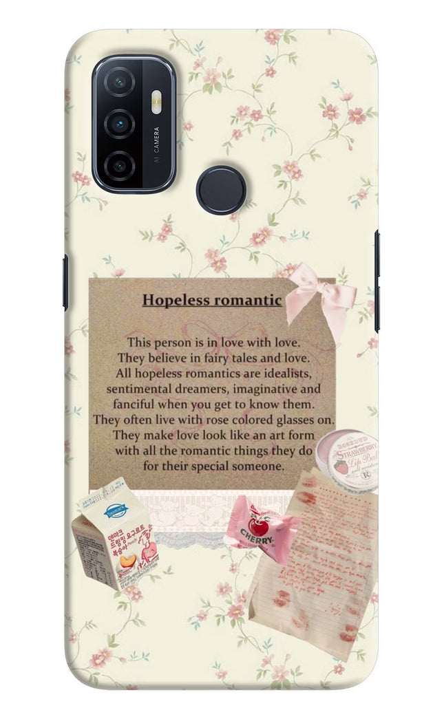 Hopeless Romantic Oppo A53 2020 Hard Case Back Cover by Casekaro