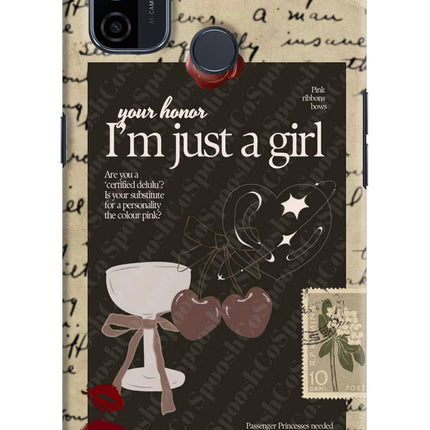 I am just a girl Oppo A53 2020 Hard Case Back Cover by Casekaro