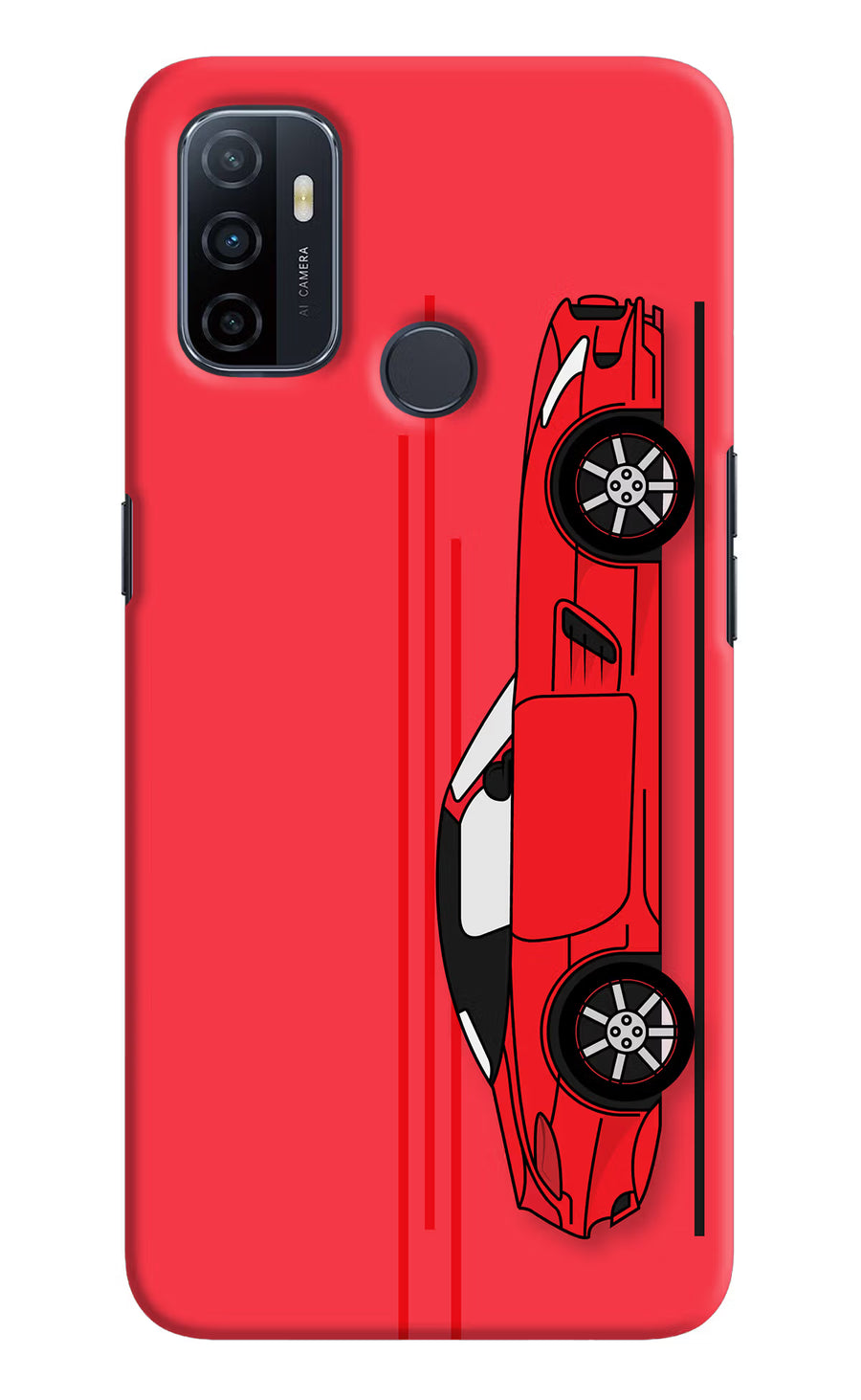 Red Velocity Oppo A53 2020 Back Cover, Hard case