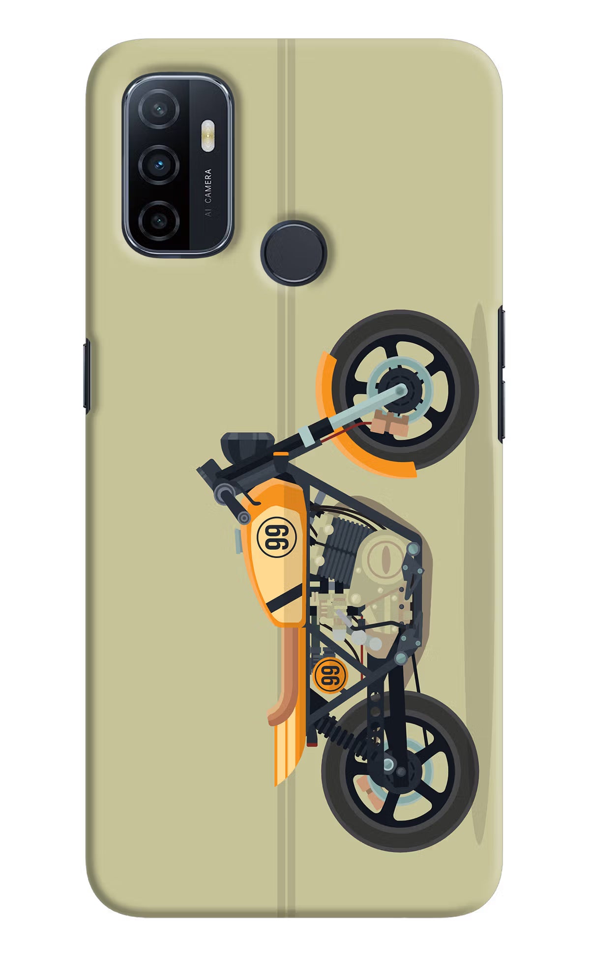 Vertical Speedster Oppo A53 2020 Hard Case Back Cover by Casekaro