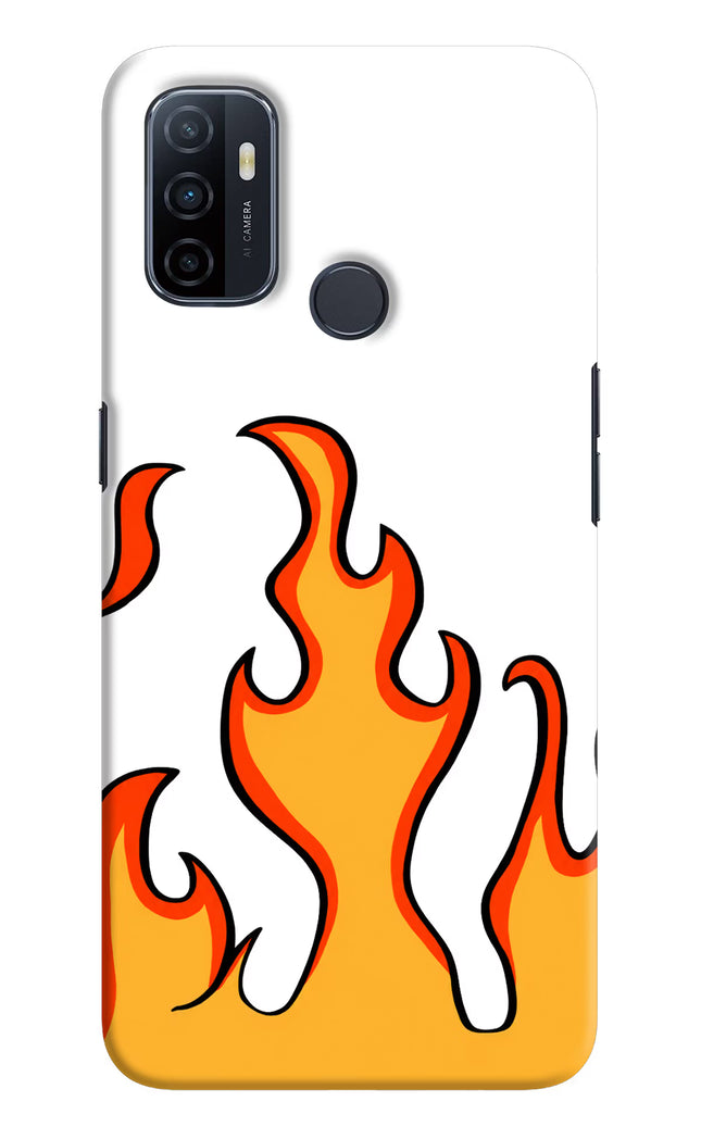Fired Up – White Oppo A53 2020 Hard Case Back Cover by Casekaro