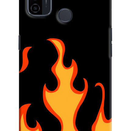 Fired Up – Black Oppo A53 2020 Hard Case Back Cover by Casekaro