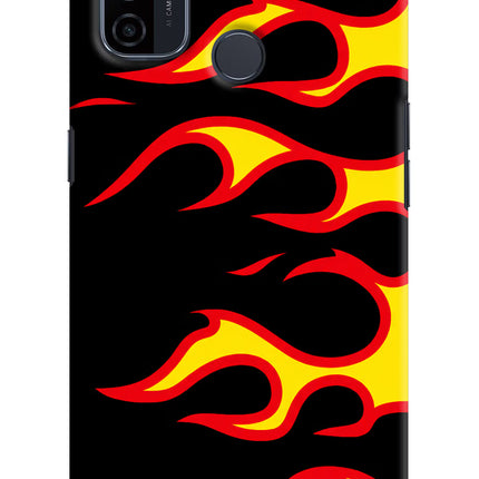 Side Sweep Flames Oppo A53 2020 Hard Case Back Cover by Casekaro