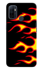 Side Sweep Flames Oppo A53 2020 Hard Case Back Cover by Casekaro