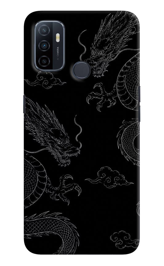 Twin Dragons Oppo A53 2020 Hard Case Back Cover by Casekaro