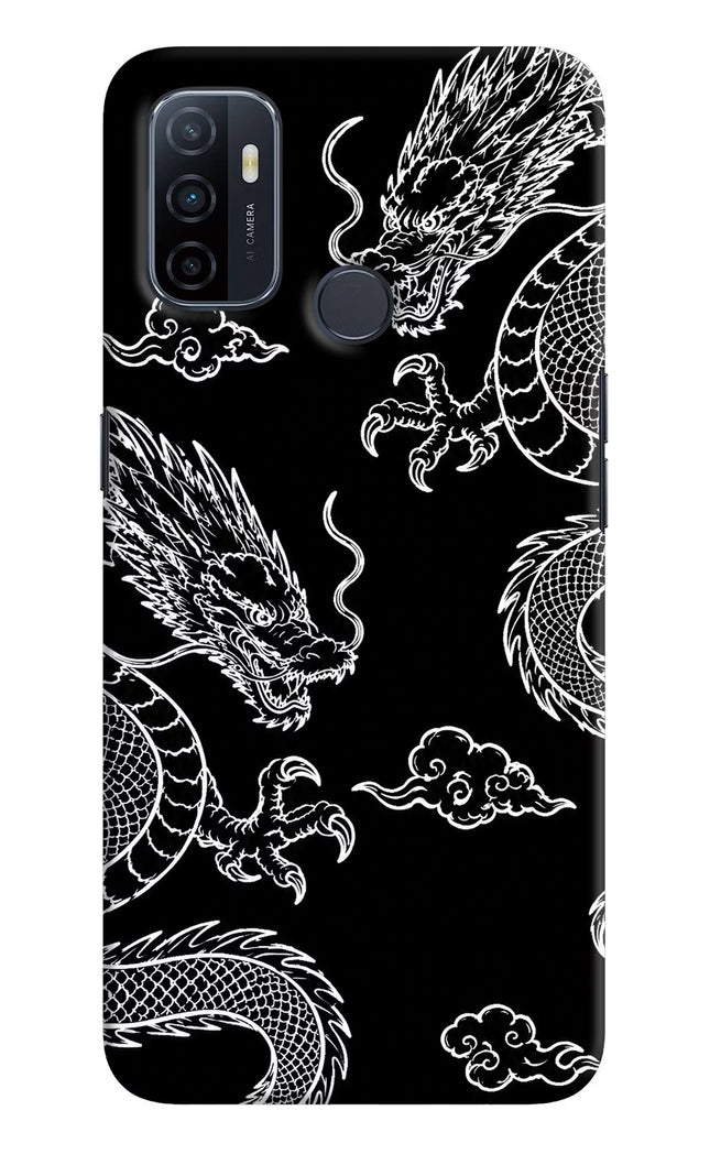 Twin Dragons Oppo A53 2020 Hard Case Back Cover by Casekaro