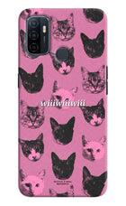 Pink Cats Oppo A53 2020 Hard Case Back Cover by Casekaro