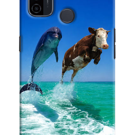 Dolphin vs Cow Oppo A53 2020 Hard Case Back Cover by Casekaro