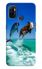Dolphin vs Cow Oppo A53 2020 Hard Case Back Cover by Casekaro
