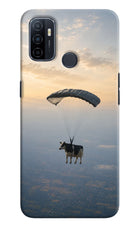 Skydiving Cow Oppo A53 2020 Hard Case Back Cover by Casekaro