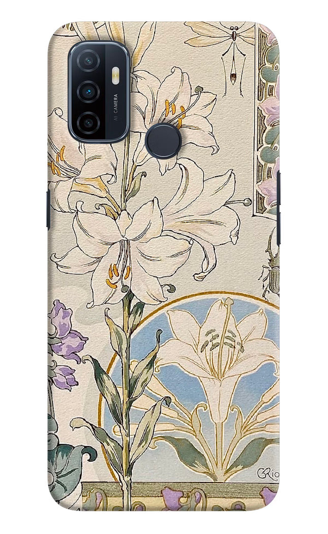 White Lily Oppo A53 2020 Hard Case Back Cover by Casekaro