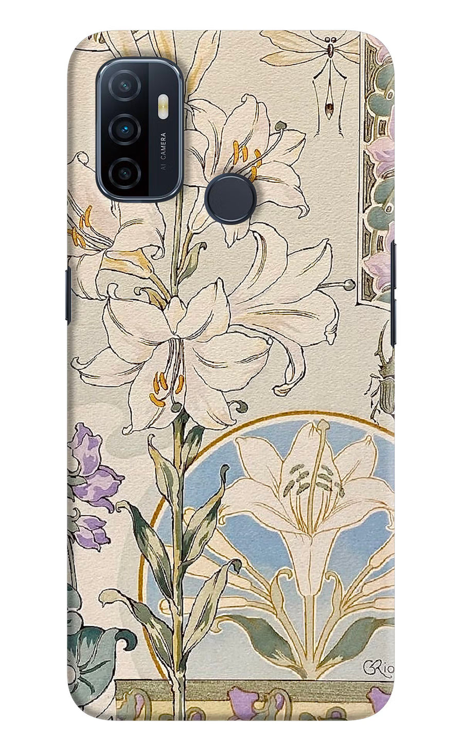 White Lily Oppo A53 2020 Back Cover, Hard case