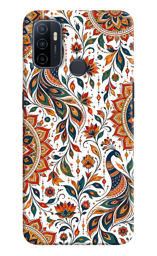 White Mayura Oppo A53 2020 Hard Case Back Cover by Casekaro