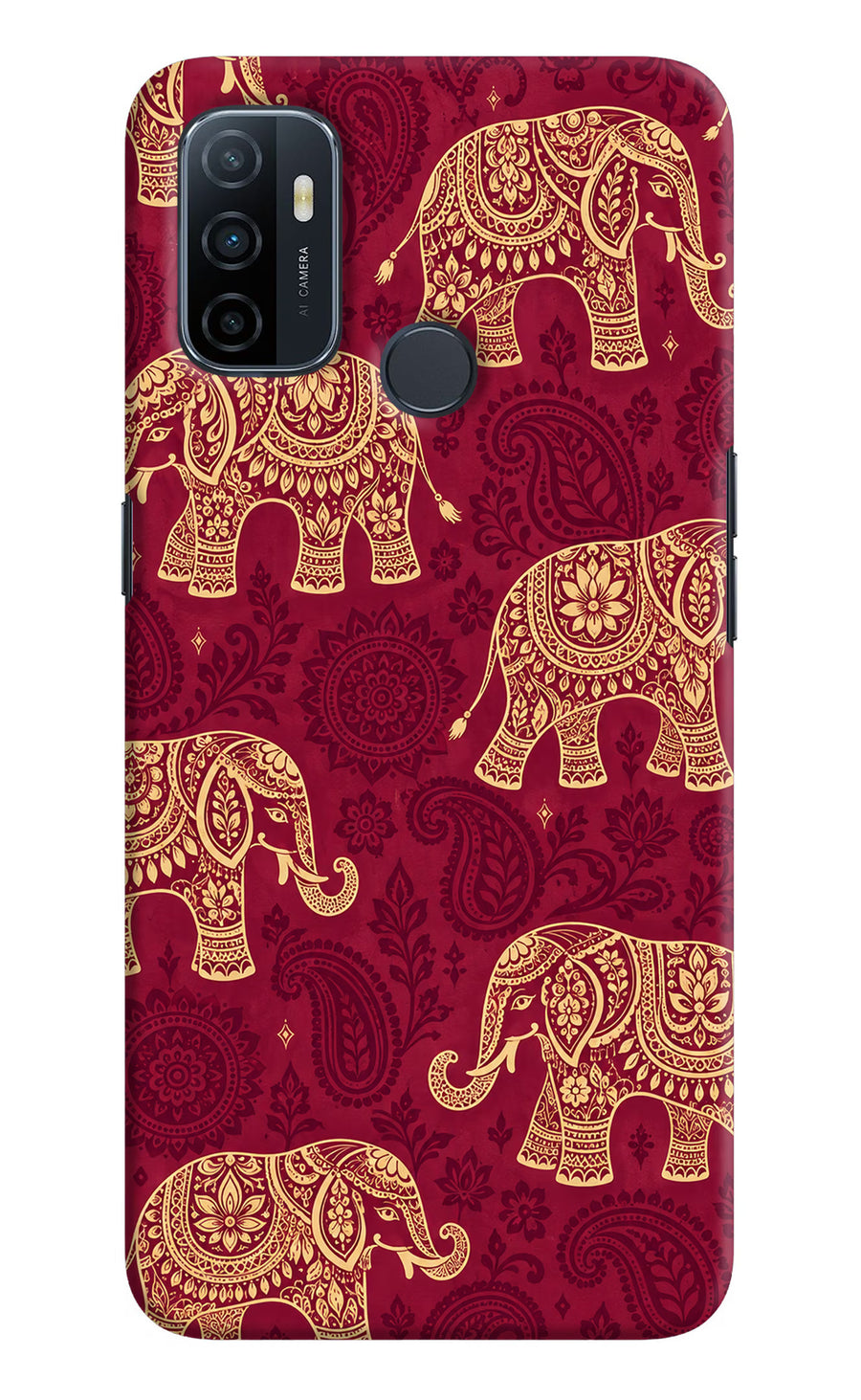 Maroon Elephant Oppo A53 2020 Back Cover, Hard case