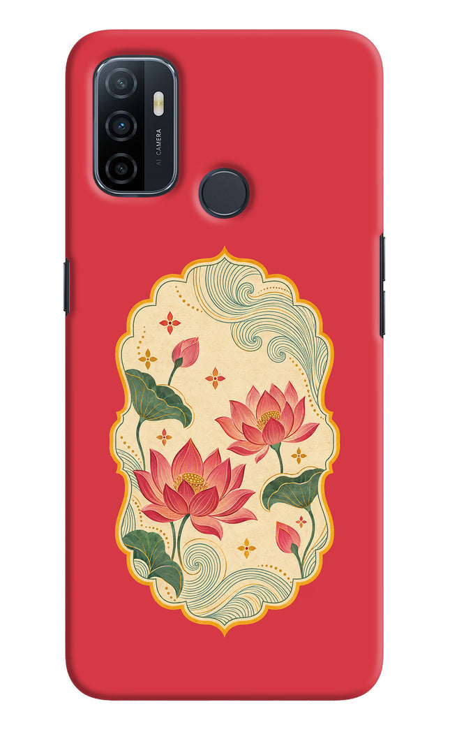 Pink Lotus Oppo A53 2020 Hard Case Back Cover by Casekaro