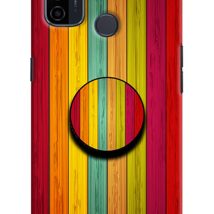 Multicolor Wooden Oppo A53 2020 Pop Case by Casekaro