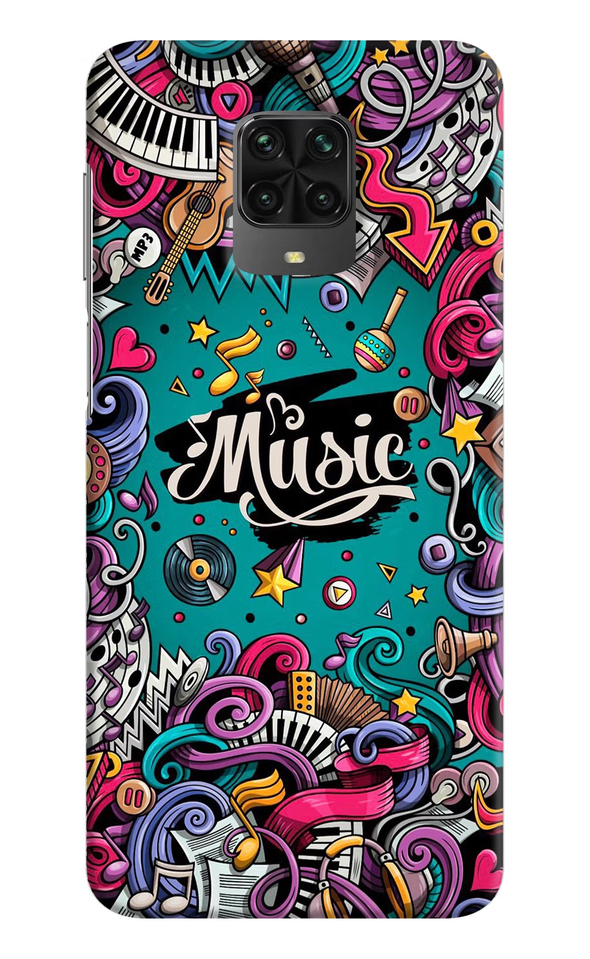 Music Graffiti Poco M2 Pro Hard Case Back Cover by Casekaro