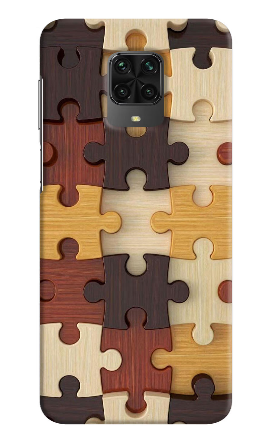 Wooden Puzzle Poco M2 Pro Back Cover, Hard case